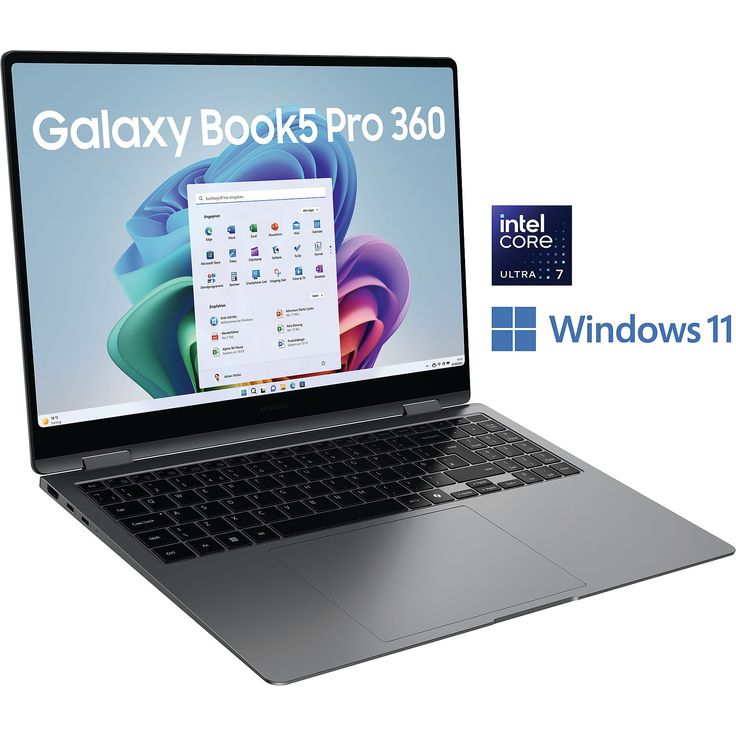 Samsung Galaxy Book5 Pro 360 - 16" Dynamic AMOLED Touch, Intel Core Ultra 7, 16GB RAM, 1TB SSD, Arc GPU, Wi-Fi 7, Gray – Bild 3
