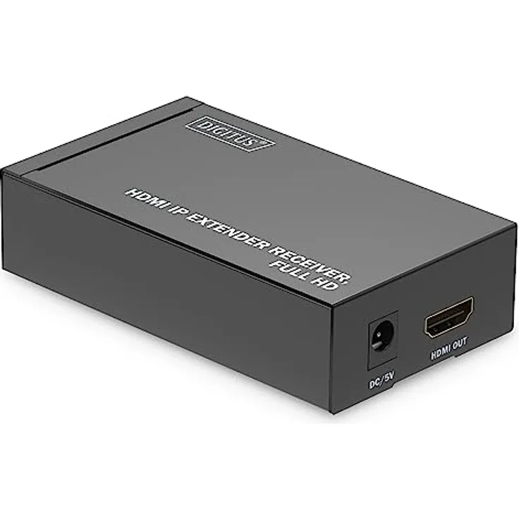 DIGITUS HDMI IP Extender Receiver, Full HD (1080p/60Hz), 120m Reichweite, Schwarz