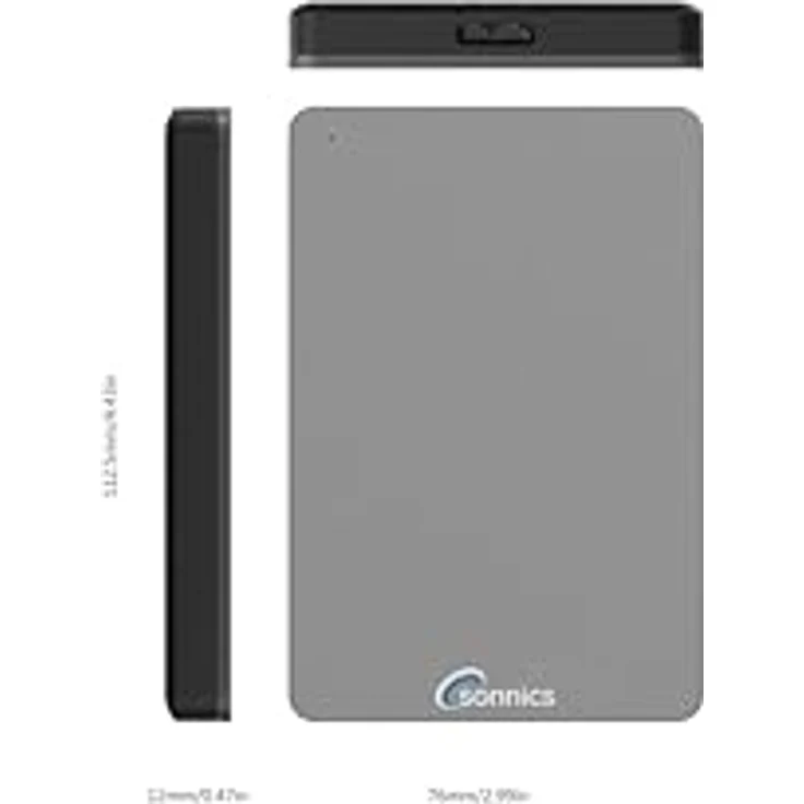 Sonnics 500GB Dunkelgrau Externe tragbare Festplatte USB 3.0 super schnelle Übertragungsgeschwindigkeit für den Einsatz mit Windows PC, Apple Mac, XBOX ONE und PS4 Fat32 – Bild 6