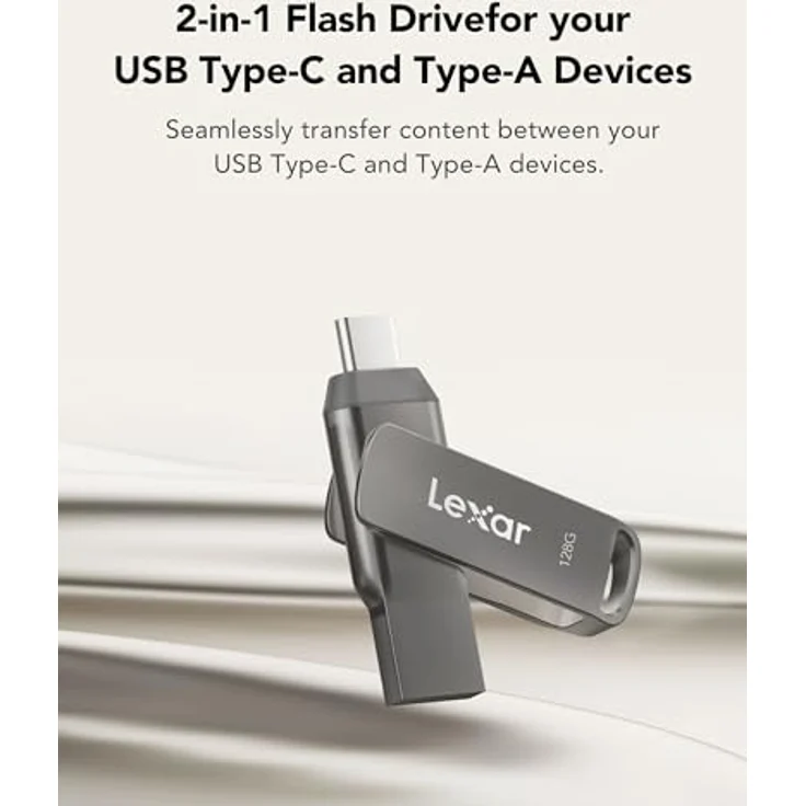 Lexar Dual Type C/Type A USB 3.1 Flash-Laufwerk 128GB - LJDD400128G-BNQNG – Bild 3