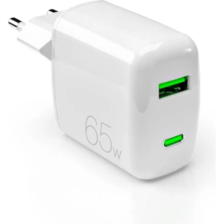 Puro Pufcmtcusbac65wgwhi, USB Ladegerät mit 65 W Power Delivery und 18 W Adaptive Fast Charge, Weiss