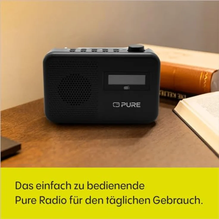 Pure Elan One2 tragbares DAB+/FM Radio mit Bluetooth 5.1 (LCD-Display, 10 Speichertasten, Batteriebetrieb mit 4xAA möglich) Charcoal Schwarz – Bild 2