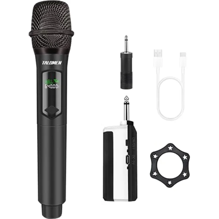 talomen Professionelles kabelloses Mikrofon K60-1, 2,4 GHz, dynamisch, wiederaufladbar, 160 ft Reichweite, für Karaoke, Partys, DJ und Kirchen – Bild 1