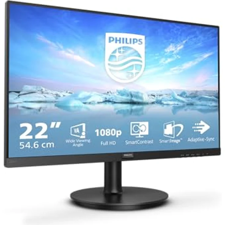 Philips 221V8 - 21,5 Zoll, Full HD (1920 x 1080 Pixel), VA-Panel, 75Hz, 4ms, 200cd-m² (221V8-00) – Bild 2
