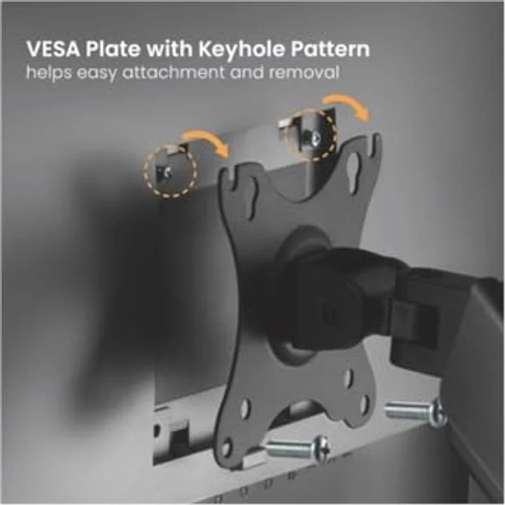 Goobay Single-Monitor-Wandhalterung mit mechanischer Feder, schwarz - Flexibel einstellbar für ergonomische Arbeitsplätze und Multimedia-Anwendungen – Bild 7