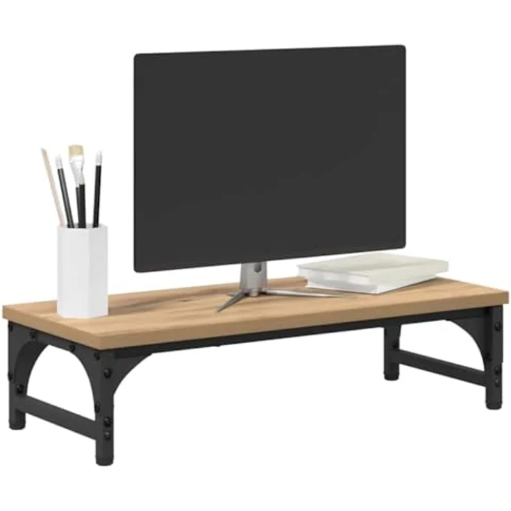 vidaXL Monitor Halterung Artisan-Eiche, ergonomischer Monitorständer aus Holzwerkstoff, 55 x 23 x 14 cm – Bild 1