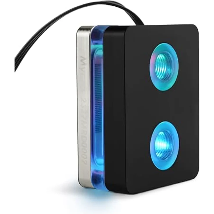 Thermal Grizzly AM5 Mycro Direct-Die RGB Wasserkühler für AMDs Ryzen-7000-Prozessoren - CNC bearbeitete POM Abdeckung - G1/4-Zoll-Anschlüsse, schwarz – Bild 1