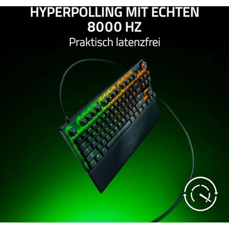 Razer Huntsman V3 Pro Tenkeyless, TKL Gaming Tastatur mit 8KHz HyperPolling, analogen optischen Switches, 0,1-4,0mm Auslösebereich, Snap Tap, Rapid Trigger, QWERTZ DE Layout | Schwarz – Bild 3