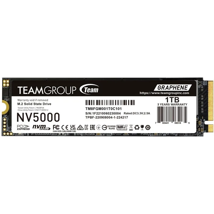 Team Group NV5000, 500 GB M.2 SSD, PCIe Gen4 mit 4500 MB/s Lesegeschwindigkeit