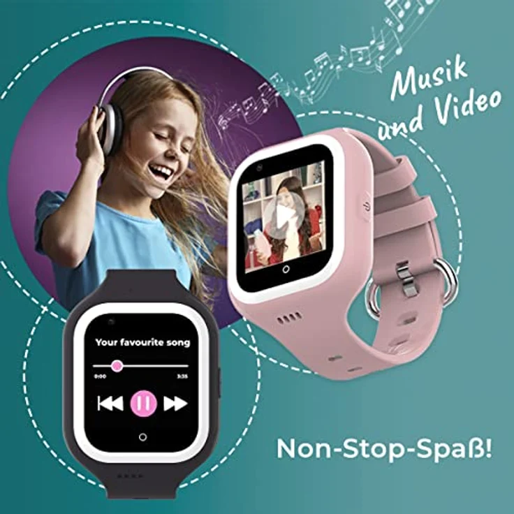 SaveFamily Relojes con GPS Iconic Plus 4G Kinder Smartwatch, Videoanruf, Anrufer identifizieren, Musik, Bluetooth, App Store, Whatsapp, GPS, Kamera, SOS, Wasserdicht - Blau – Bild 5