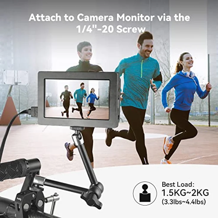 SMALLRIG Magic Arm 9,8 Zoll, Monitorhalterung für LCD- und DSLR-Kameras, 2,5 kg Tragfähigkeit, Aluminiumlegierung, verstellbar – Bild 4