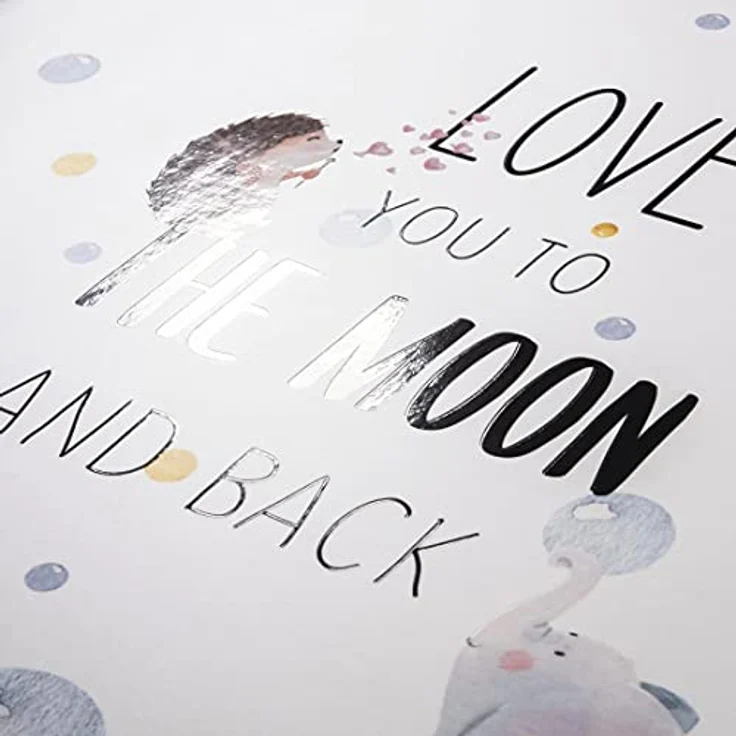 Hama Babyalbum "To The Moon" (Baby-Fotoalbum mit 60 Seiten für Mädchen und Jungen, Kinder-Fotobuch für ca. 300 Fotos, Photoalbum zum Selbstgestalten und Einkleben mit Motiv, Album-Format 29x32cm) weiß – Bild 3