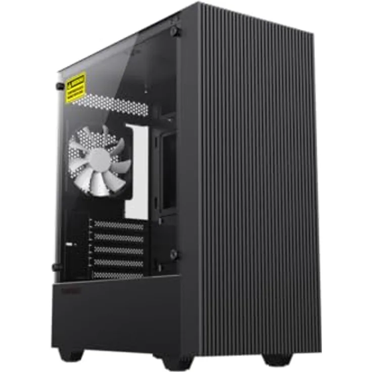 GameMax GAMEMAX Edge Mini-Tower Gehäuse, Micro-ATX, ohne Netzteil, 2x USB 3.0, Staubfilter, 6x ARGB Lüfter Unterstützung, schwarz