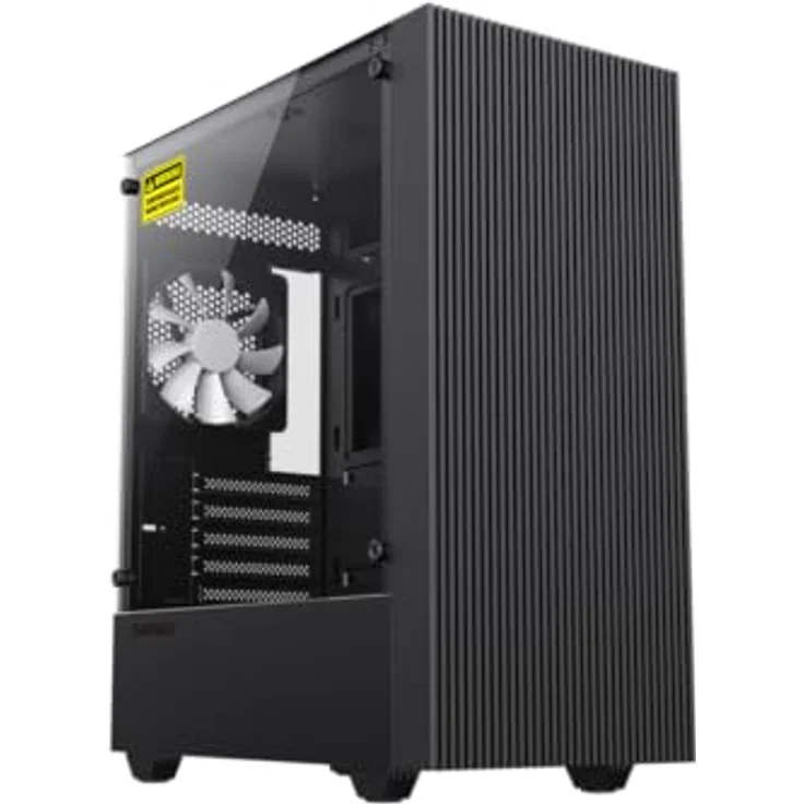 GameMax GAMEMAX Edge Mini-Tower Gehäuse, Micro-ATX, ohne Netzteil, 2x USB 3.0, Staubfilter, 6x ARGB Lüfter Unterstützung, schwarz – Bild 1