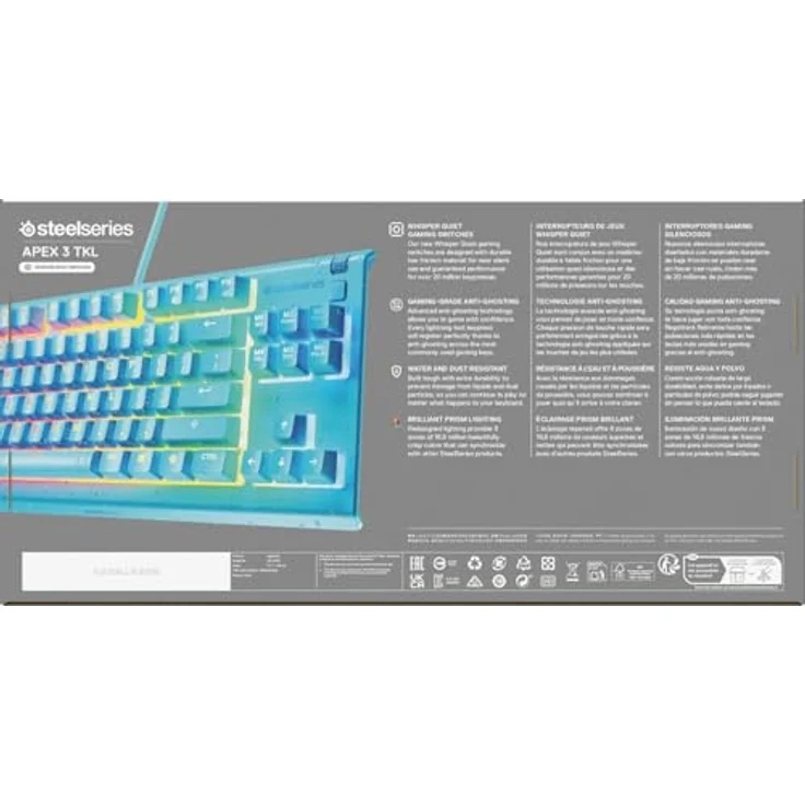 SteelSeries Apex 3 TKL, Kompakte Gaming-Tastatur mit flüsterleisen mechanischen Tasten, anpassbarer RGB-Beleuchtung und Multimedia-Steuerung – Bild 12