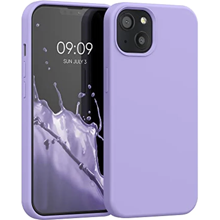 kwmobile Handyhülle für iPhone 13, Silikon Case in Lavendel, rutschfester Schutz, kabelloses Laden – Bild 1