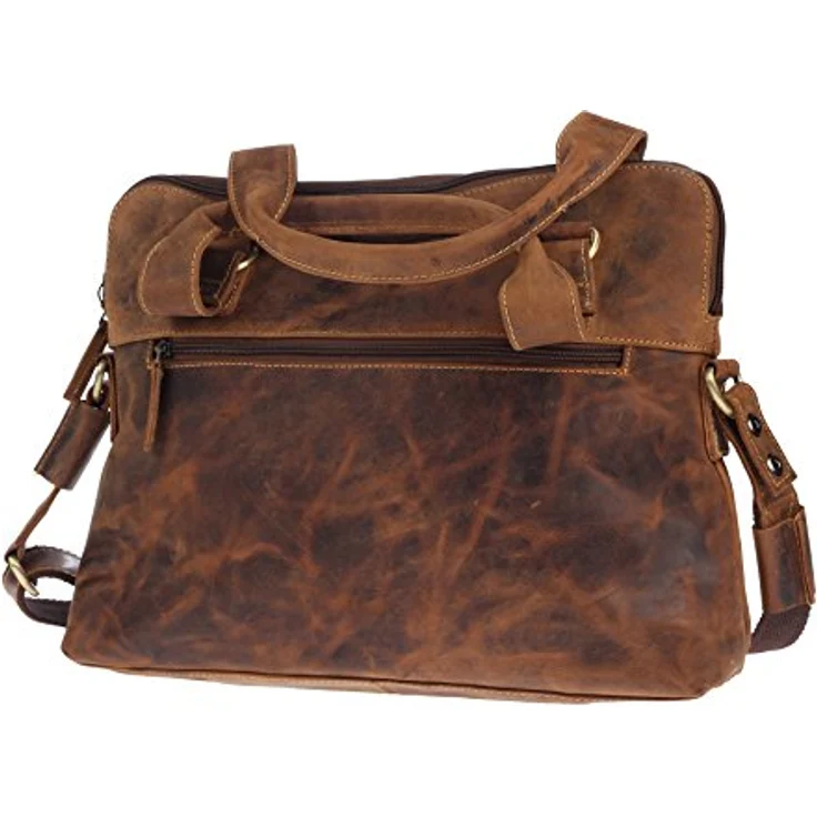 Greenburry Vintage Aktentasche aus Leder, 37 cm mit Laptopfach, braun – Bild 2