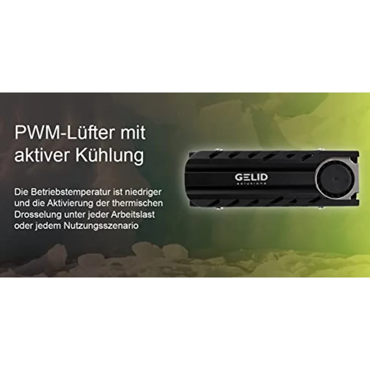 Gelid Solutions Icecap PRO M.2 SSD, passend für alle M.2 Typ 2280 SSD, PWM-Lüfter, 12000 U/min, 20 x 20 x 6 mm, schwarz – Bild 5