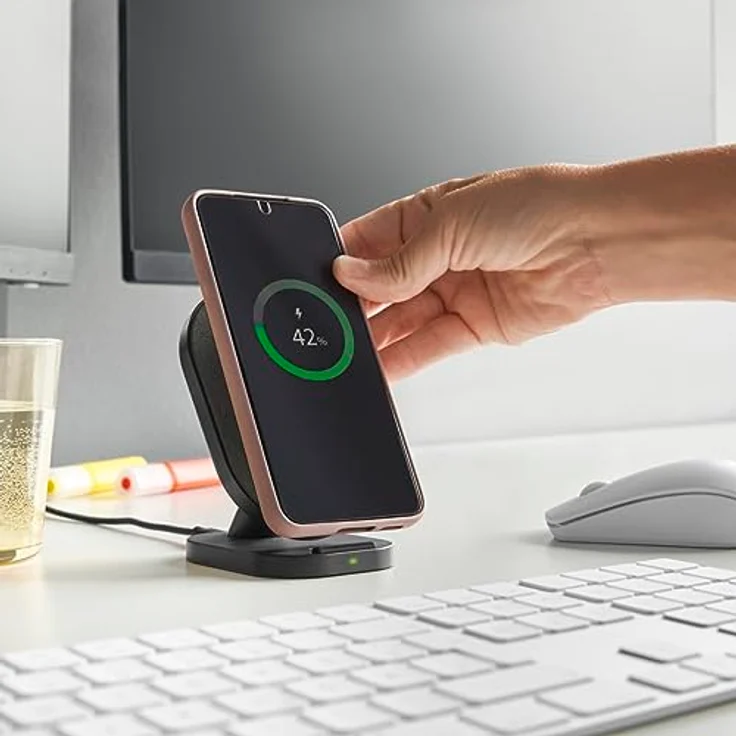 Hama Wireless Charger, induktive Ladestation, 10W (Qi Ladestation, Ladestation, Handy Ladestation, Schnellladegerät, Fast Charge, kabellos Laden, Induktions Ladegerät) schwarz – Bild 2