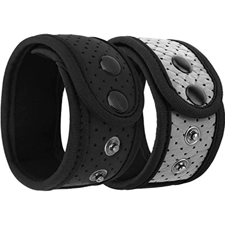 MoKo 2er-Pack Knöchelriemen, kompatibel mit Fitbit & Garmin Trackern, atmungsaktiv, wasserdicht, doppeltes Knopf-Design, Schwarz – Bild 1