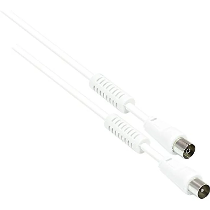 Good Connections SAT TV Antennenkabel - Koax Stecker an Koax Buchse - 2x Mantelstromfilter (Ferritkern), Doppelschirmung, Schirmmaß > 95dB - weiß, 1,5 m – Bild 2