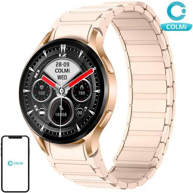 Colmi i28 Ultra Smartwatch, 1,43-Zoll-AMOLED-Display, Bluetooth-Anrufunterstützung, magnetisches Armband (gold)