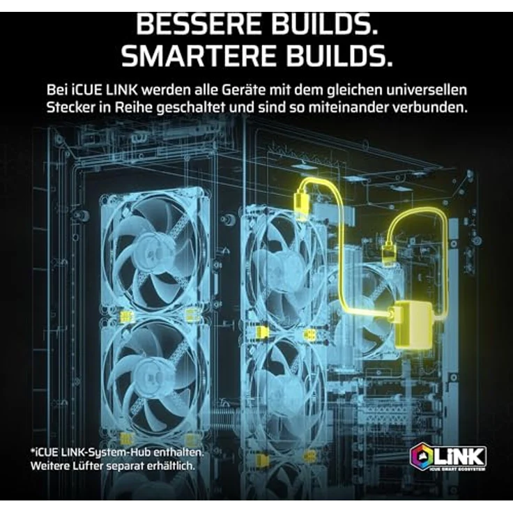 Corsair iCUE LINK Titan 360 RX RGB Flüssig-CPU-Kühler – Schwarz - 360mm AIO – 3X RX120 RGB-Lüfter - iCUE LINK System Hub - PWM-gesteuerte Kühlung – Bild 5