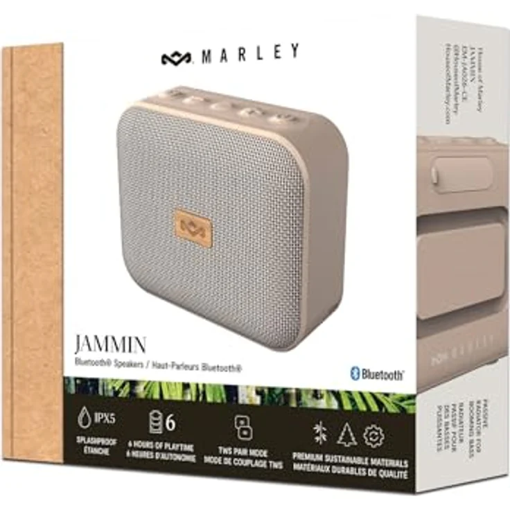 House of Marley Jammin Cream, tragbarer Bluetooth Lautsprecher in Beige – Bild 7