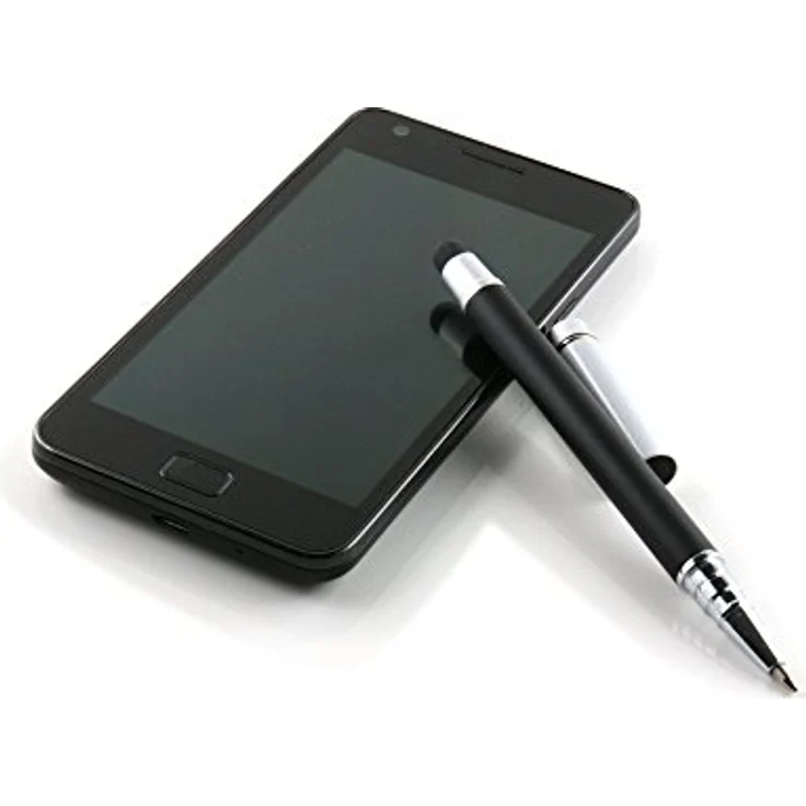 SLABO Eingabestift Stylus Pen Smartphone Tablet Eingabestift und Kugelschreiber edel Design, Schwarz/Silber – Bild 4