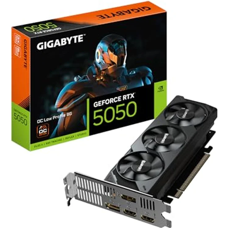 Gigabyte GeForce RTX 5050 OC Low Profile Grafikkarte - 8GB GDDR6, 128bit, PCI-E 5.0, 2587MHz, 2 x DP, 2 x HDMI, NVIDIA DLSS 4, GV-N5050OC-8GL – Bild 1