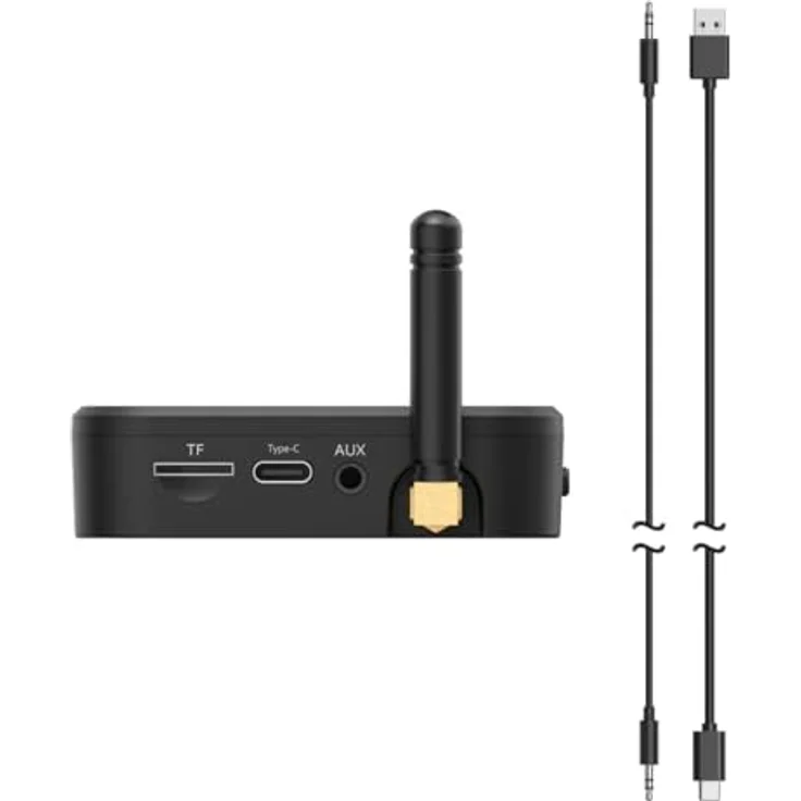 Hama Bluetooth Adapter "Link.it solo" für Stereoanlage und Lautsprecher (Bluetooth Empfänger, Aux-Anschluss, USB-A – USB-C, microSD-Slot, Autopairing für Zwei Handys/Tablets) – Bild 5