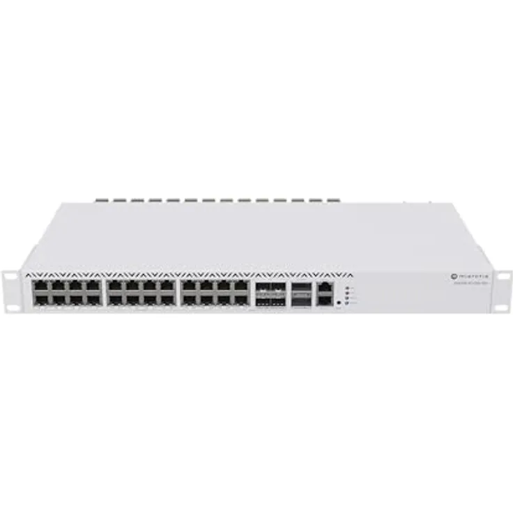 MikroTik CRS326-4C+20G+2Q+RM, 20x 2.5G ETH Ports, 4x Combo (10G RJ45 oder SFP+), 2x 40G QSFP+, L6 Router, 1U RM, Dual Redundant PSU, Schwarz