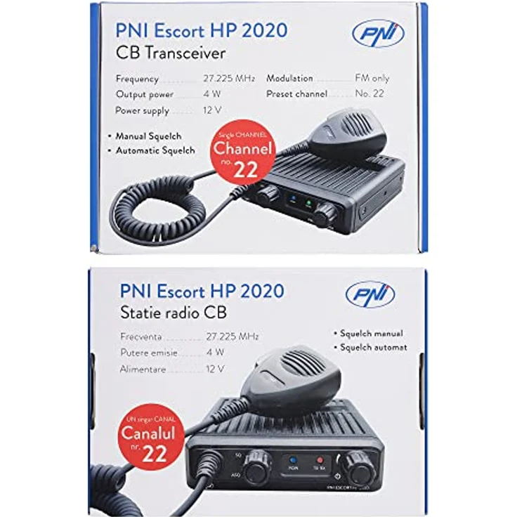 PNI Escort HP 2020, CB-Radiosender Einkanal 22 mit Frequenz 27,225 MHz, automatischer Rauschsperre, sehr leise – Bild 6