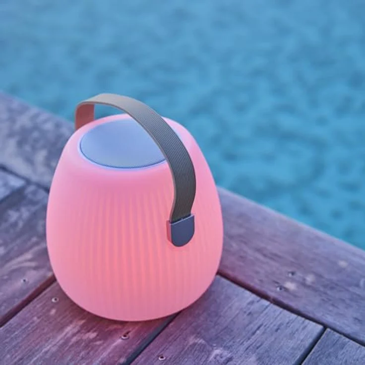 LUMISKY Mini May Play, kabellose Bluetooth-Lautsprecherlampe mit LED in warmweiß und mehrfarbig, spritzwassergeschützt, 230 mm – Bild 2