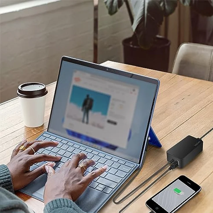 LogiLink PA0309, 65 W Notebook Netzteil für Microsoft Surface, Schwarz mit USB-Port zum gleichzeitigen Laden – Bild 2