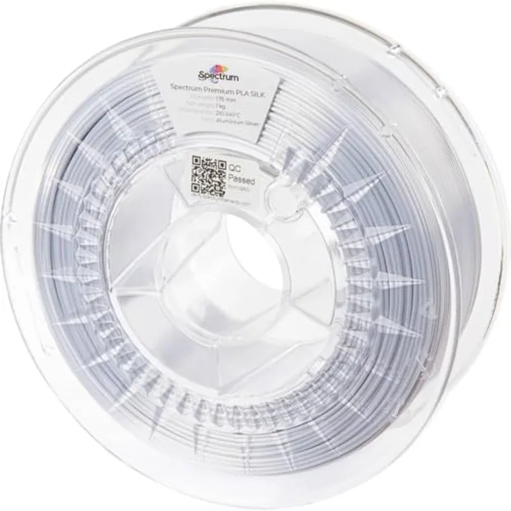 Spectrum Aluminium Silver - Spectrum Silk PLA-Filament, 1,75 mm, 1 kg, Satin Gloss Finish, hohe Präzision, benutzerfreundlich, umweltfreundliche Verpackung