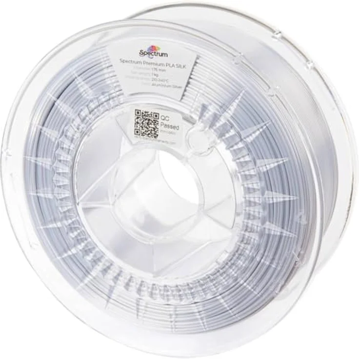 Spectrum Aluminium Silver - Spectrum Silk PLA-Filament, 1,75 mm, 1 kg, Satin Gloss Finish, hohe Präzision, benutzerfreundlich, umweltfreundliche Verpackung – Bild 1