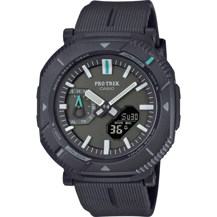 CASIO PRO TREK Smartwatch, Armbanduhr, Herrenuhr, bis 10 bar wasserdicht, Bluetooth, Solarbetrieb, Digital-Kompass, Höhenmesser, Barometer, Thermometer