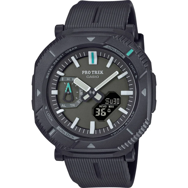 CASIO PRO TREK Smartwatch, Armbanduhr, Herrenuhr, bis 10 bar wasserdicht, Bluetooth, Solarbetrieb, Digital-Kompass, Höhenmesser, Barometer, Thermometer – Bild 1