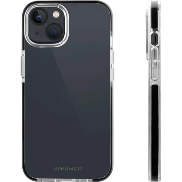 Vivanco Rock Solid Cover für Apple iPhone 14 Plus, Anti Shock Schutzhülle, Schwarz Transparent – Bild 4