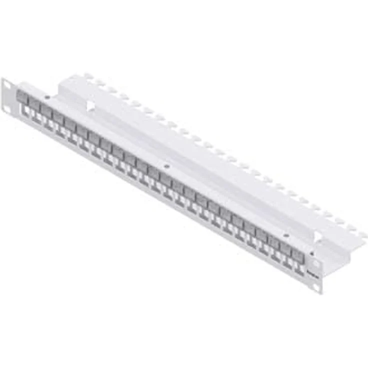 EasyLan CKVPL0B01E EasyLan® Einbaupanel 1HE 19" für 24 Keystonemodule, inkl. Beschriftungsfenster RAL7035 – Bild 2
