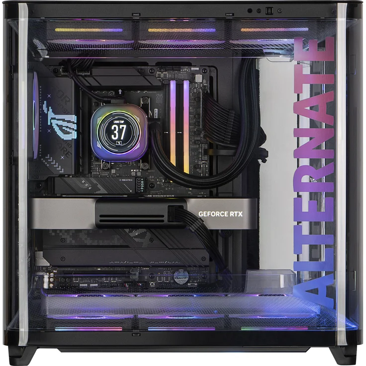 ALTERNATE Gaming-PC RTX 5080, AMD Ryzen 7 9800X3D, 32 GB RAM, 2 TB NVMe SSD, RGB Beleuchtung, Windows 11 Home