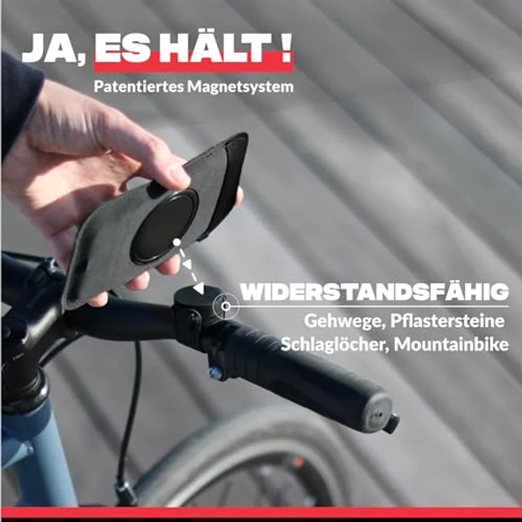 Shapeheart Magnetic Bike Mount 6.7, Smartphone Halterung für Lenker und Vorbau, Schwarz, Weiß – Bild 2