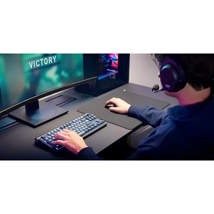 CHERRY XTRFY GP6, Gaming-Mauspad aus Stoff, ultra-glatte Oberfläche, rutschfeste gummiunterseite, 460 x 400 x 4 mm, Schwarz – Bild 3