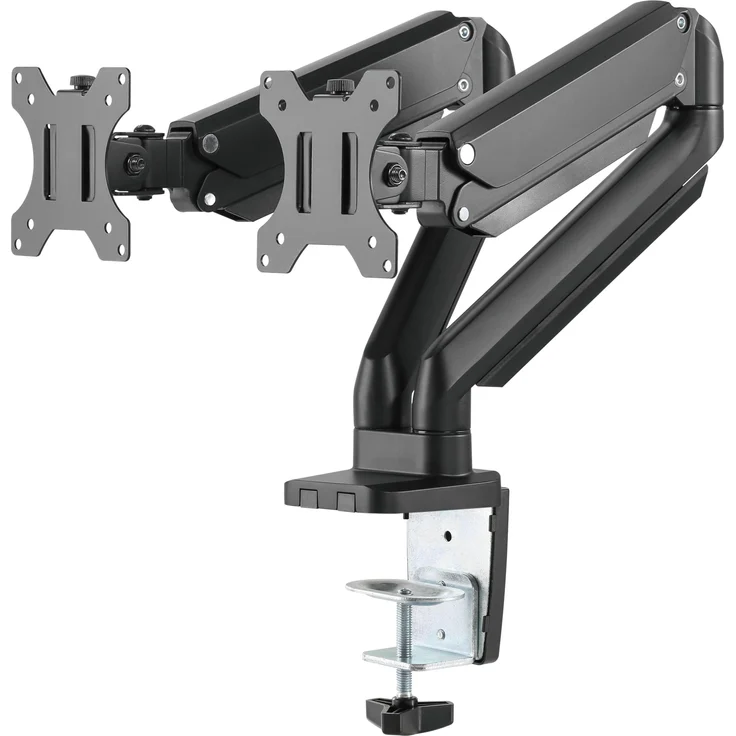 Deltaco ARM-0351, Monitor Halterung für 2 Monitore, 17-32 Zoll, Tischmodell, Schwarz