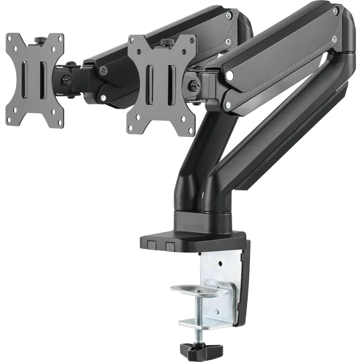 Deltaco ARM-0351, Monitor Halterung für 2 Monitore, 17-32 Zoll, Tischmodell, Schwarz