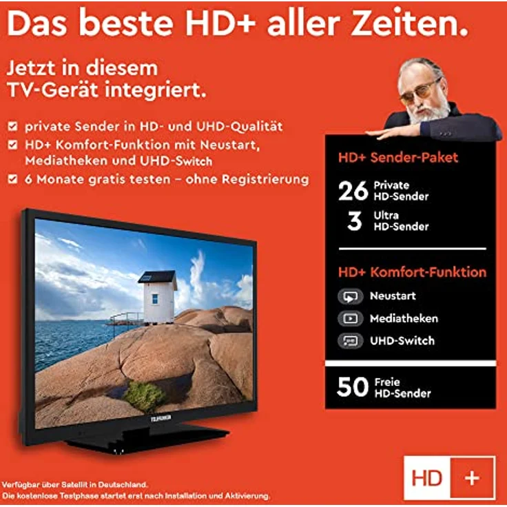 Telefunken XH-24SN550MV 61 cm (24 Zoll) LED Smart TV (FUll HD, HDR10+, HLG) HD-Triple-Tuner (Satellit, Antenne, Kabel) Energieklasse E (DE-Modell) – Bild 5