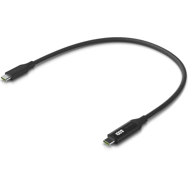 Ubiquiti UACC-Cable-USB-100W-0.3M-BK, USB-C Kabel, 0,3 m, 100 W, 0,48 Gbit/s, Schwarz/Grau, magnetisch abgeschirmt