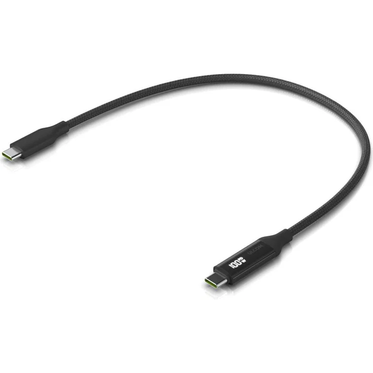 Ubiquiti UACC-Cable-USB-100W-0.3M-BK, USB-C Kabel, 0,3 m, 100 W, 0,48 Gbit/s, Schwarz/Grau, magnetisch abgeschirmt