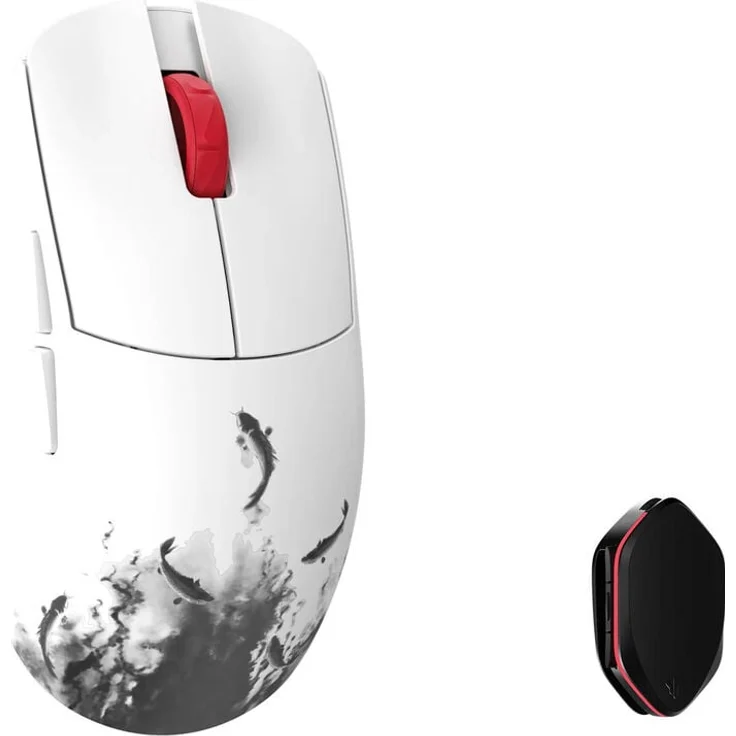 WLMouse YING Magnesium Kabellose Gaming Maus, PAW3950HS, 30000 DPI, 8K Polling Rate, OMRON Optical Switches, schwarz/weiß